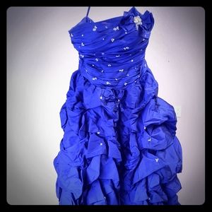 Mori Lee royal blue prom dress